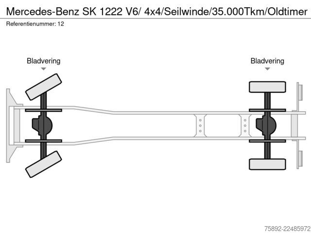 Gasilsko vozilo Mercedes-Benz SK 1222 V6/ 4x4/Seilwinde/35.000Tkm/Oldtimer
