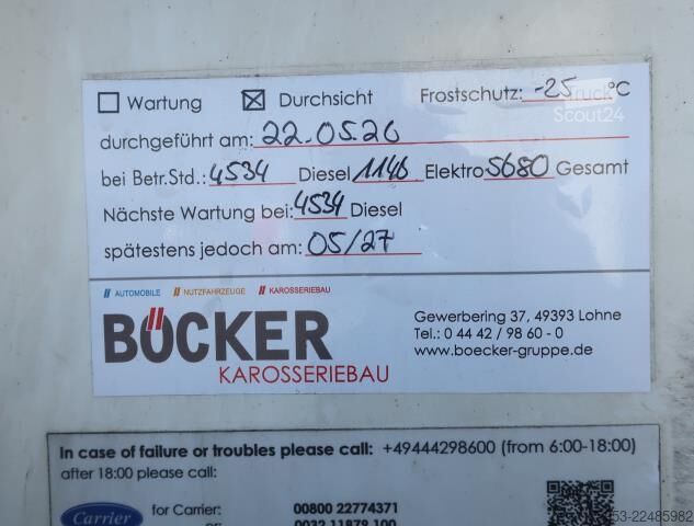 Refriģeratora puspiekabe Schmitz Cargobull SKO 24 Rohrbahn Liftachse Carrier Vector HE19