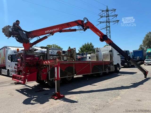 Открытый полуприцеп LANGENDORF Baustoff/Atlas Kran AK300.1/Steinpresse/Hydr./
