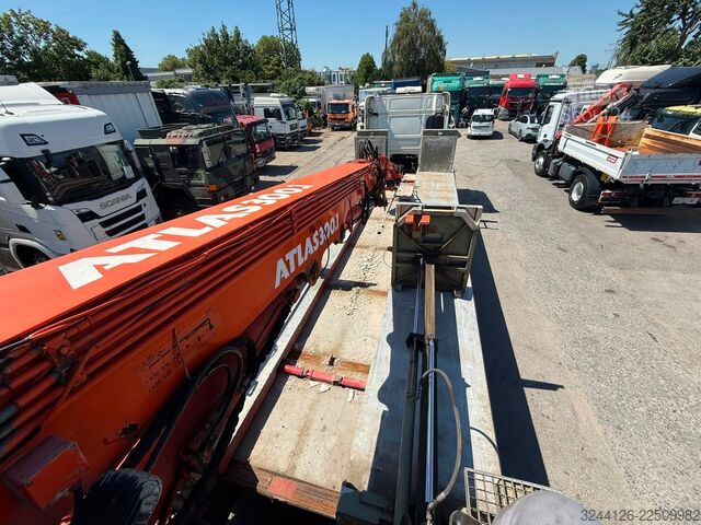 Открытый полуприцеп LANGENDORF Baustoff/Atlas Kran AK300.1/Steinpresse/Hydr./