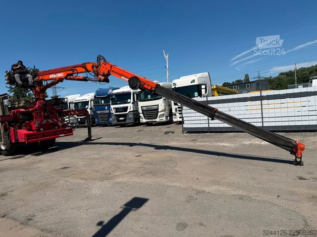 Открытый полуприцеп LANGENDORF Baustoff/Atlas Kran AK300.1/Steinpresse/Hydr./