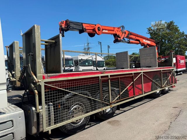 Открытый полуприцеп LANGENDORF Baustoff/Atlas Kran AK300.1/Steinpresse/Hydr./