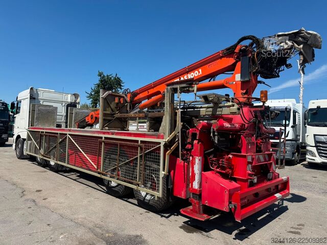 Открытый полуприцеп LANGENDORF Baustoff/Atlas Kran AK300.1/Steinpresse/Hydr./