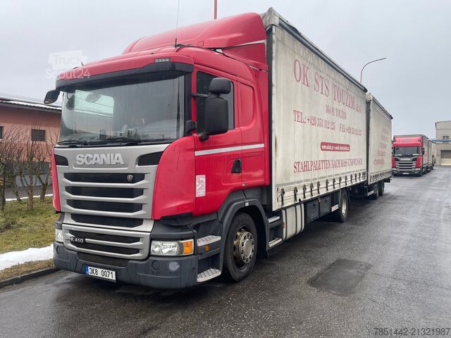 Autocarro con pianale e telone SCANIA R410