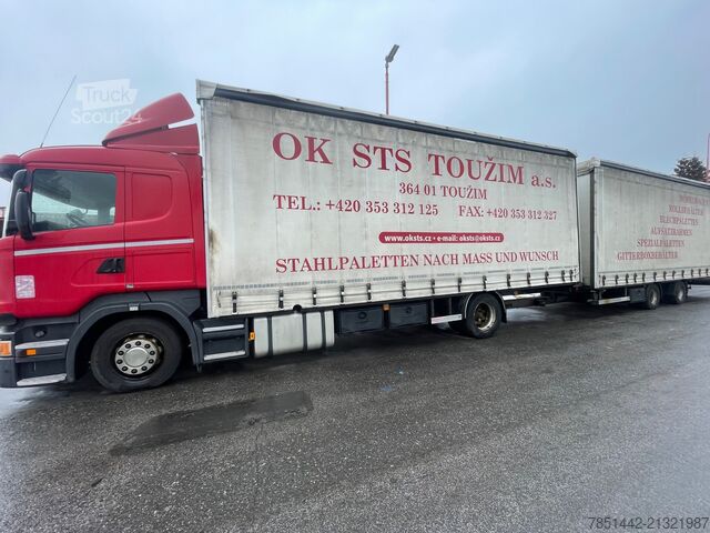 Autocarro con pianale e telone SCANIA R410