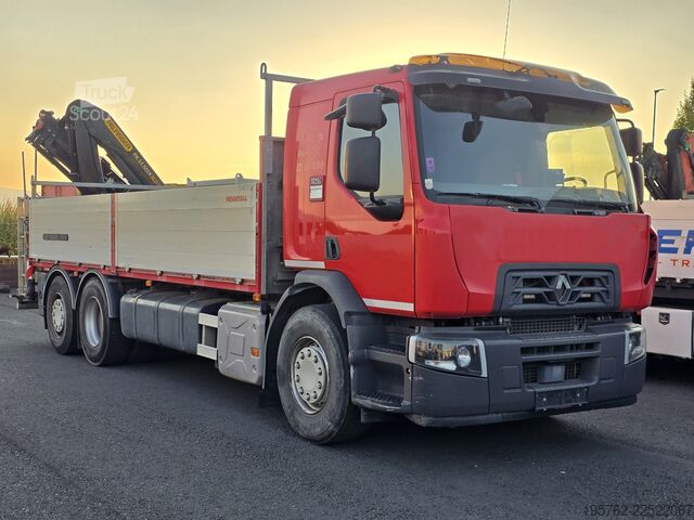LKW mit Pritsche (offen) RENAULAT D WIDE 430 6x2 Palfinger PK 14.501K SLD5