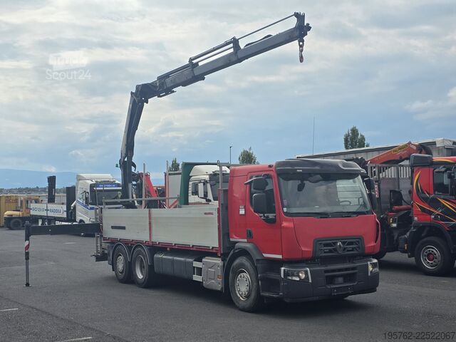 LKW mit Pritsche (offen) RENAULAT D WIDE 430 6x2 Palfinger PK 14.501K SLD5