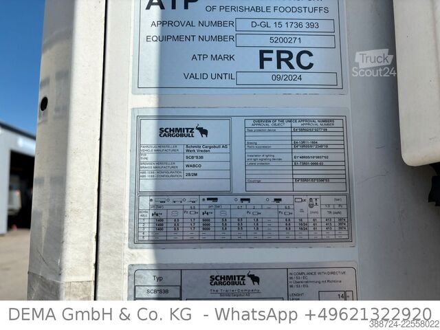 Ψυκτικός ημιρυμουλκούμενος SCHMITZ CARGOBULL SCB/S3B*Liftachse*TÜV* 5 Rohrbahnen*Carrier I950