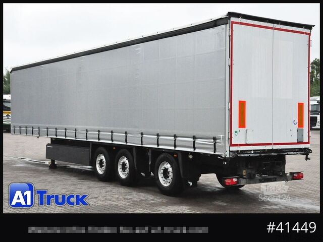 Відкритий напівпричіп з тентом SCHMITZ SCB S3T, Lenkachse, Staplerhalterung, Alu,