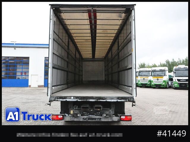 Відкритий напівпричіп з тентом SCHMITZ SCB S3T, Lenkachse, Staplerhalterung, Alu,