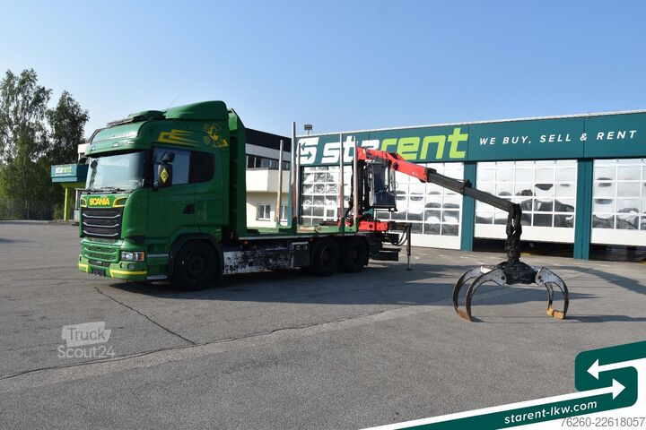Kamion za izvlačenje drveta SCANIA R580 V8 6x4 Palfinger Kabinenkran Epsilon Ret.