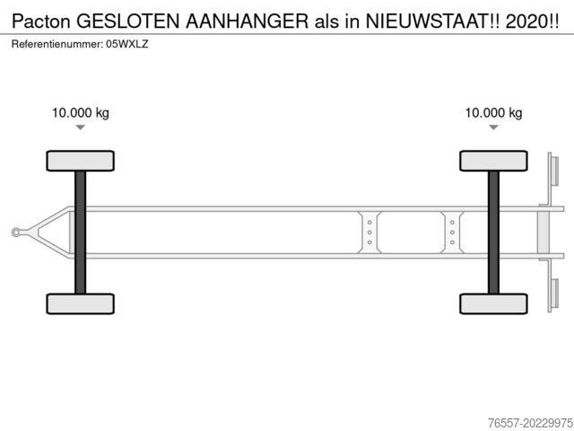 Koffer Pacton GESLOTEN AANHANGER  als in NIEUWSTAAT!! 2020!!