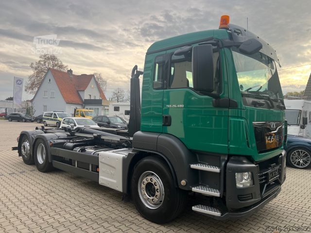 Kanca kasalı yük kamyonu (roll-off) MAN TGS 26.480 6x2 Abrollkipper Meiller, Euro 6