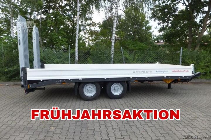 Low loader trailer Möslein TTT 11- 6,28 Weiß  Neuer Tandemtieflader