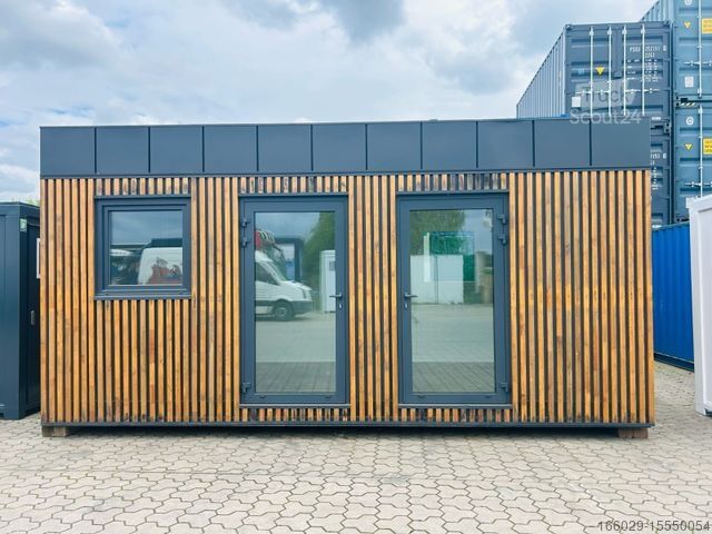 Anhänger-Wechselfahrgestell  Wiese Wunderschöner Büro/Saunacontainer