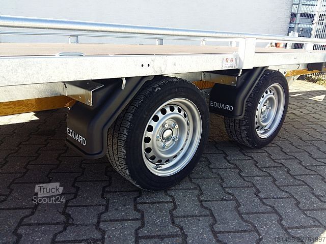Rimorchio macchine edili Eduard Platform Reling 406x200cm 2700kg niedrig Winde