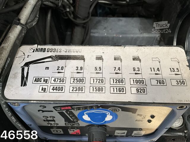 Nosturilla varustettu kippivaunu DAF FA 75 CF 250 Hiab 10 Tonmeter laadkraan