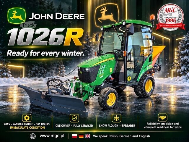 Traktor John Deere 1026R 4WD - Serviced! - PLOW + SPREADER GRATIS!