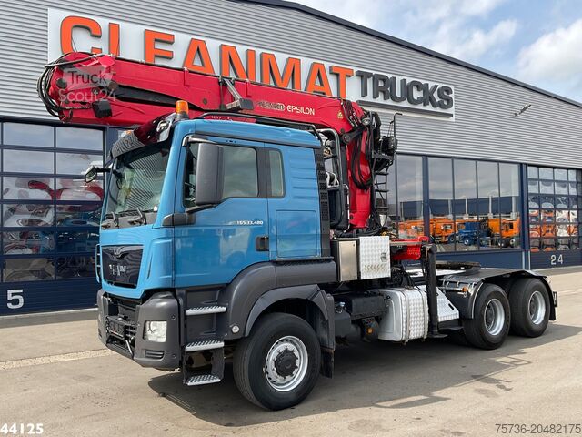 Kranwagen Man TGS 33.480 6x6 Euro 6 Palfinger 27 Tonmeter boo...