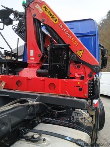 Camion-benne tricar SCANIA P450/3S-KIPPER/FRONT-KRAN/TÜVV/138.425km