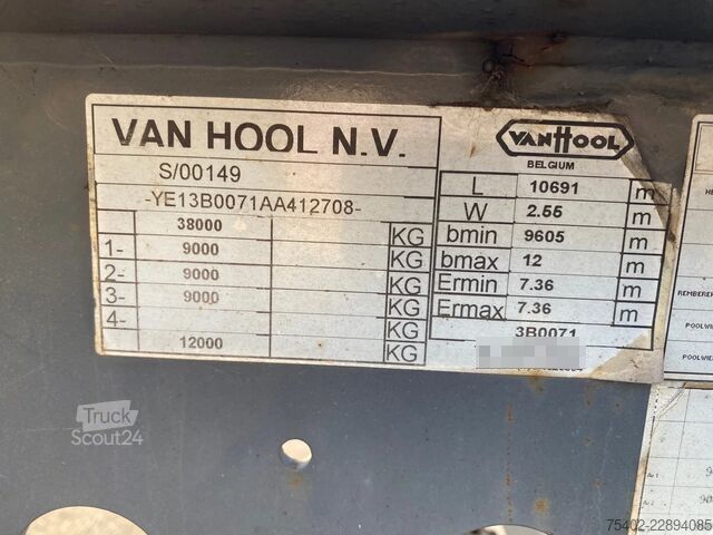 Транспорт на контейнери Van Hool 3B0071 / BPW + Drum / 1x Extendable / 1x Lift Axle
