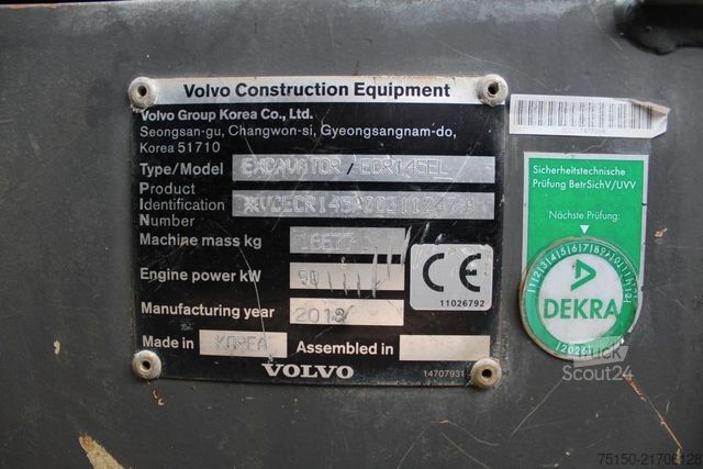 Excavadora de cadenas VOLVO ECR145EL - Compact - Nr.: 247