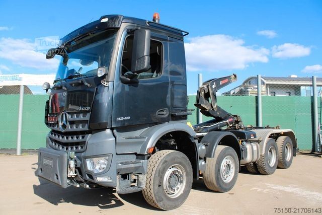Hákový nosič kontejnerů MERCEDES-BENZ 3248 8x4 BB HIAB ULT26Z53 - WINTERDIENST Nr: 893