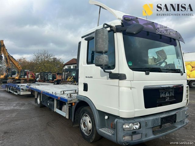 Automašīnu pārvadātājs furgons MAN TGL 8.220/Anhänger/Seilwi/Funk/Nutzlast: 8290 kg