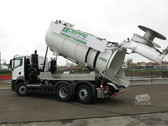 Всмоктувальний/промивний автомобіль MAN TGS 26.480 6X2 Saug-Druck Spüler Kipper