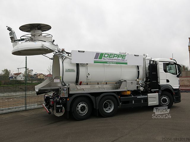 Всмоктувальний/промивний автомобіль MAN TGS 26.480 6X2 Saug-Druck Spüler Kipper