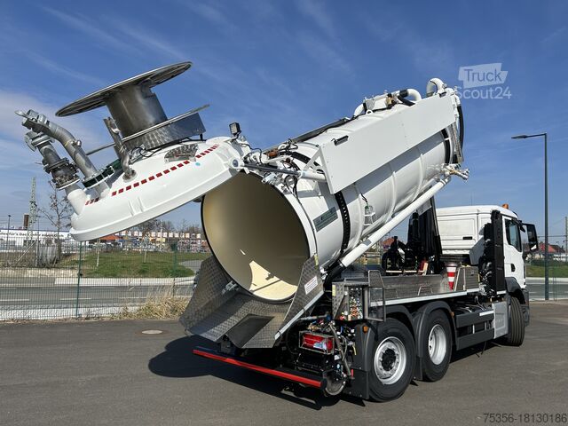 Всмоктувальний/промивний автомобіль MAN TGS 26.480 6X2 Saug-Druck Spüler Kipper