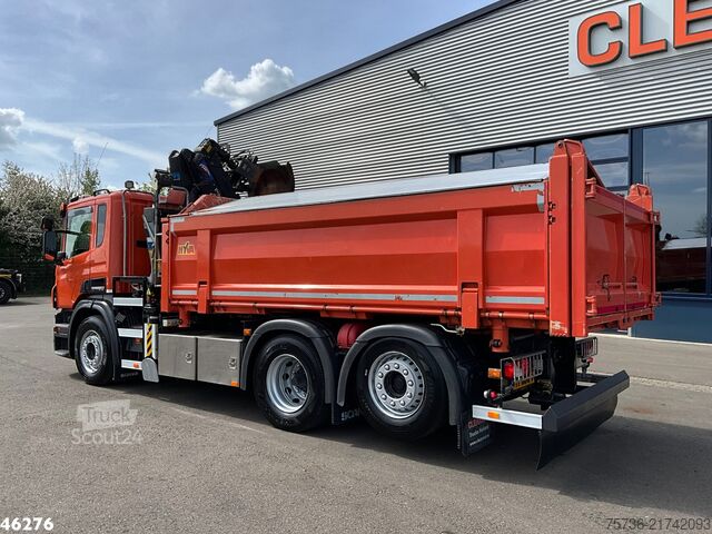 Tipper with crane Scania P 320 HMF 14 Tonmeter Z-kraan Just 173.443 km!