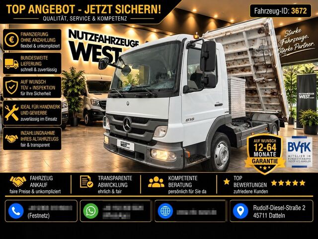 Фургон-самоскид MERCEDES-BENZ Atego 816 Meiller 3-Seiten Kipper *AHK*