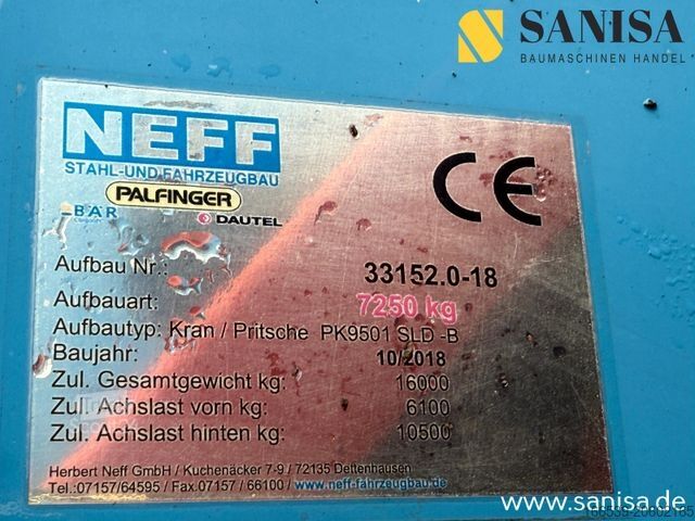 Ciężarówka z płaską platformą MERCEDES-BENZ Atego 1524/Palfinger PK 9.501/Funk