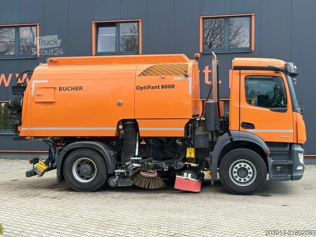 مكنسة طرق MERCEDES-BENZ ACTROS 1830 4x2 Kehrmaschine BUCHER OPTIFANT8000