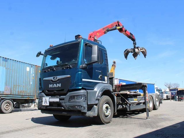 Haakarm vrachtwagen MAN TGS 26.470, EURO 6, 6X2, LIFTING AXLE, PALFINGER