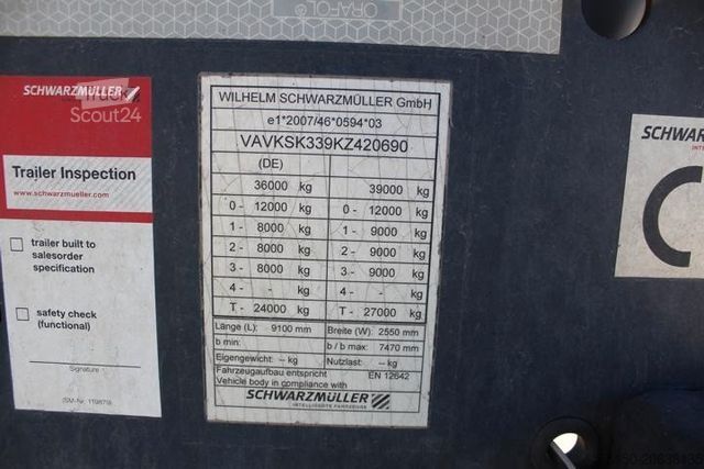 Kippers oplegger SCHWARZMÜLLER Kippmulde 28 m³ TROMMELBREMSEN LIFT Nr: 690