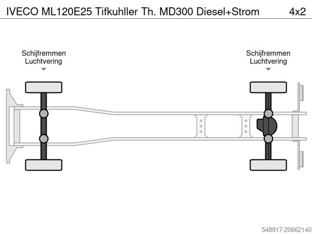 Køle-/frysetransport IVECO ML120E25 Tifkuhller Th. MD300 Diesel+Strom