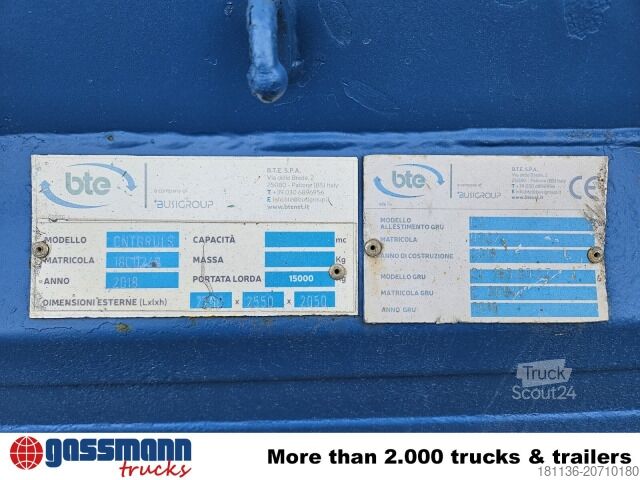 Conteneur à benne amovible  BTE Abrollcontainer mit Kran Mec CL180.80.2Z