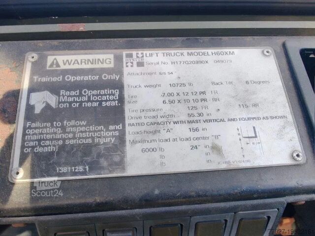 Vorkheftruck Hyster Forklift free lift / triple / side shift H60XM