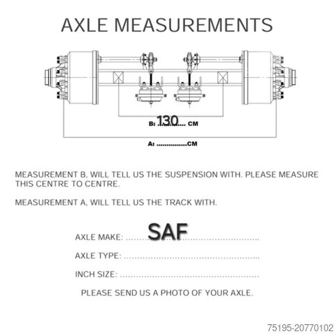 Asse SAF DRUM BRAKE 130 CM