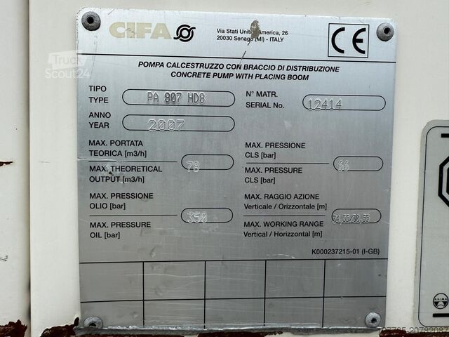 شاحنة مضخة خرسانة SCANIA P 114-380