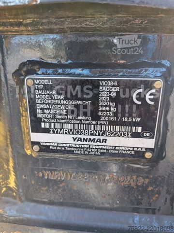 Minibagr YANMAR VIO 38 - 6 / POWERTILT / 3 Löffel / Klima