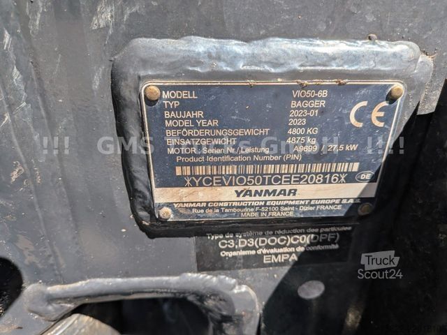 Minibagr YANMAR VIO 50 - 6B / POWERTILT / 3 Löffel / D-Masch