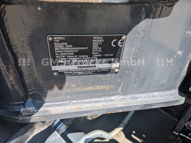 Minibagr YANMAR VIO 33 - 6 / Lehnhoff MS03 / 3 Löffel / D-Masch