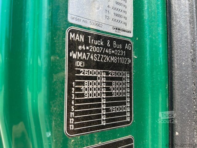 Camion à ordures MAN TGS 26.320 / 6x2 / Faun Variopress 527