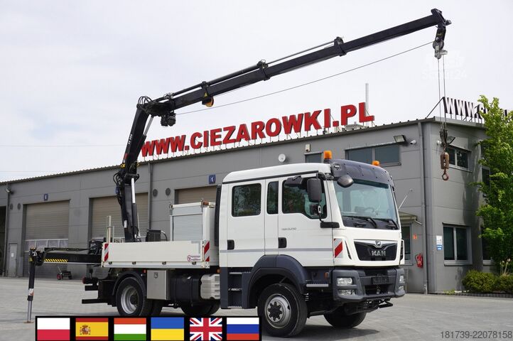 Platforma ar celtni - Dubultā kabīne MAN TGM 13.250 4x4/ HIAB 088 E-3 HIDUO crane
