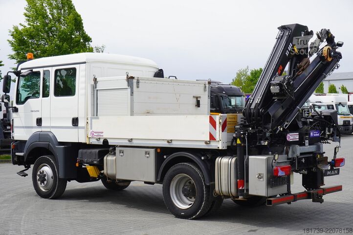Platforma ar celtni - Dubultā kabīne MAN TGM 13.250 4x4/ HIAB 088 E-3 HIDUO crane