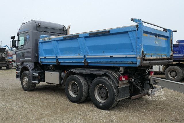 Tre-sidet tipbil SCANIA R 580 6x4, Meiller, Bordmatik, Klima, Hydr. AHK
