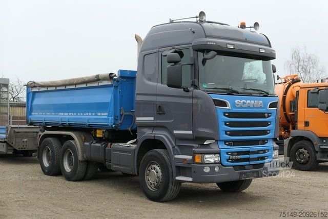 Tre-sidet tipbil SCANIA R 580 6x4, Meiller, Bordmatik, Klima, Hydr. AHK